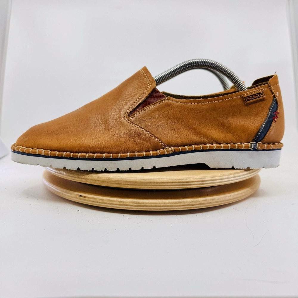 PIKOLINOS Tan Leather Slip-On Loafers